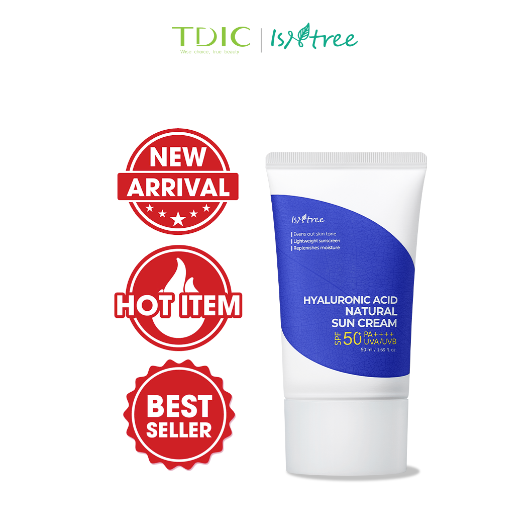 Kem chống nắng vật lý nâng tone nhẹ nhàng Isntree Hyaluronic Acid Natural Sun Cream 50ml 