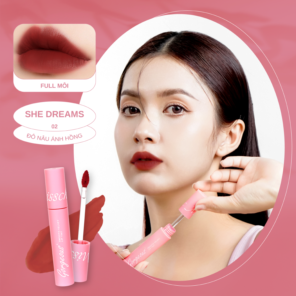  Misschic Son Kem Gorgeous Smooth Velvet Lip Tint 4.5g 02. She Dreams 