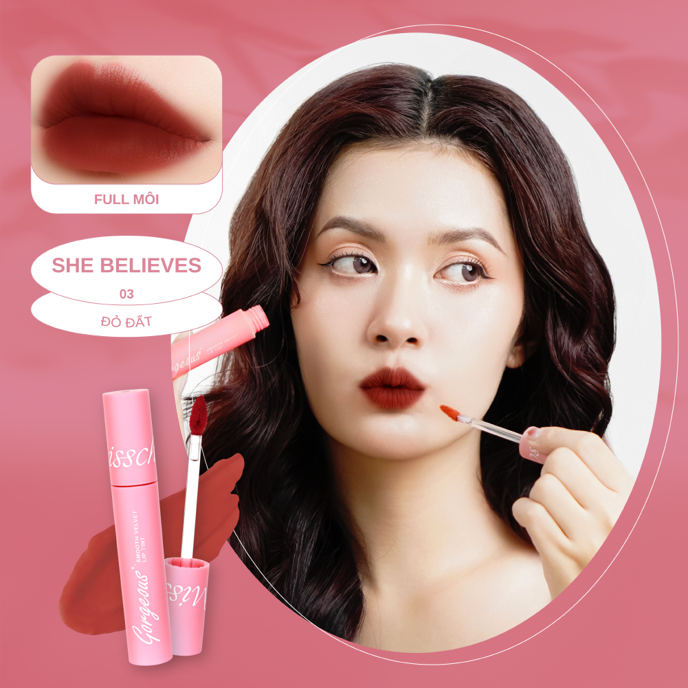  Misschic Son Kem Gorgeous Smooth Velvet Lip Tint 4.5g 03. She Believes 