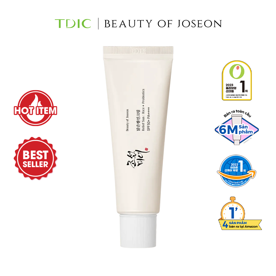  Kem Chống Nắng Mỏng Nhẹ Thoáng Da Beauty of Joseon Relief Sun : Rice + Probiotics SPF 50+ PA++++ 