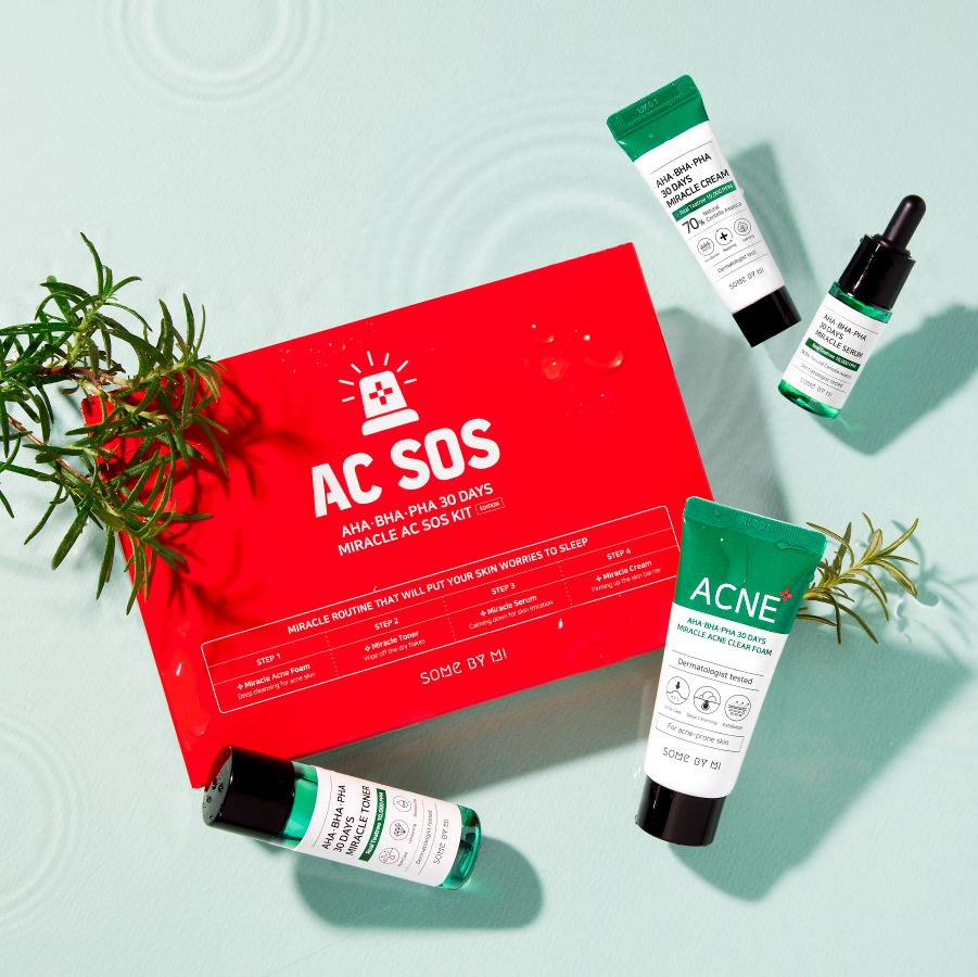  Some By Mi Bộ kit AHA-BHA-PHA 30 Days Miracle AC Sos Kit ( 4items) 