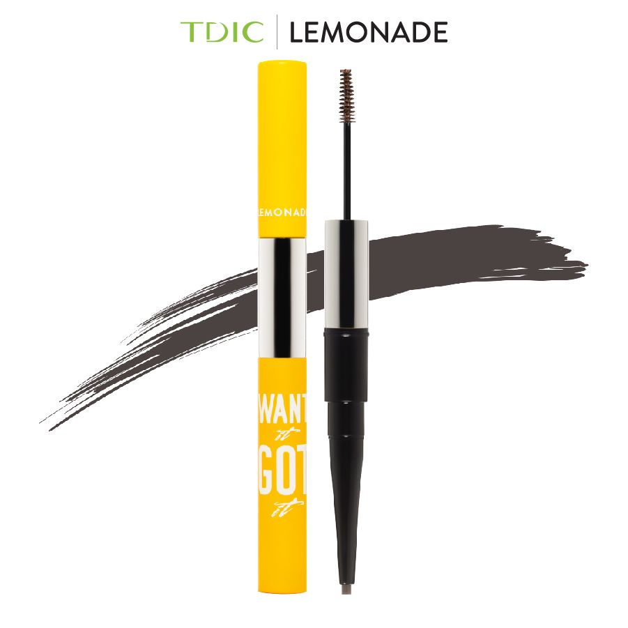 Lemonade Kẻ mày Want It Got It Dual Eyebrow #Natural Brown 2g+2ml (IP01) 