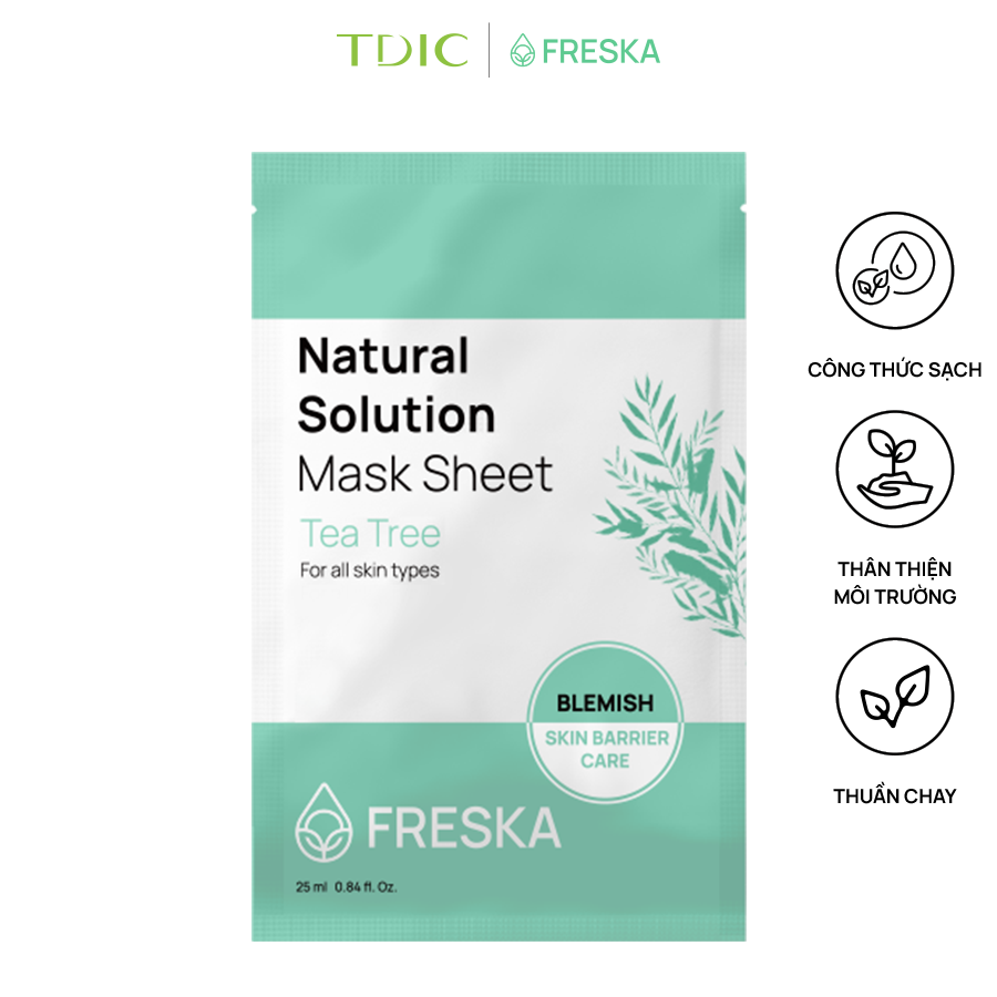  Freska Mặt nạ giấy Natural Solution Mask Sheet Tea Tree 25ml 