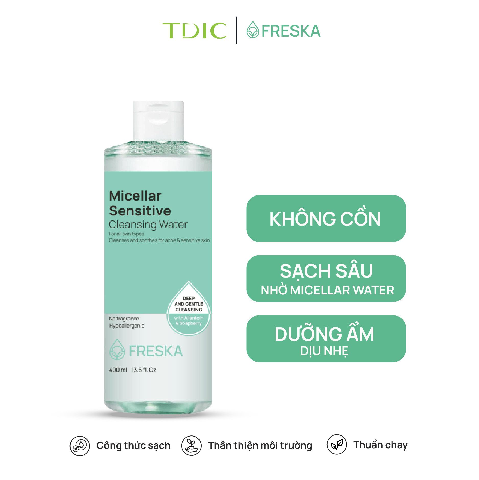  Freska Nước tẩy trang Micellar Sensitive Cleansing Water 400ml 