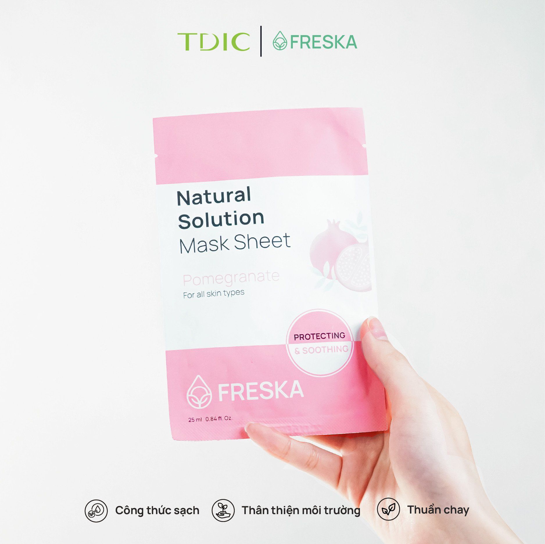  Freska Mặt nạ giấy Natural Solution Mask Sheet Pomegranate 25ml 