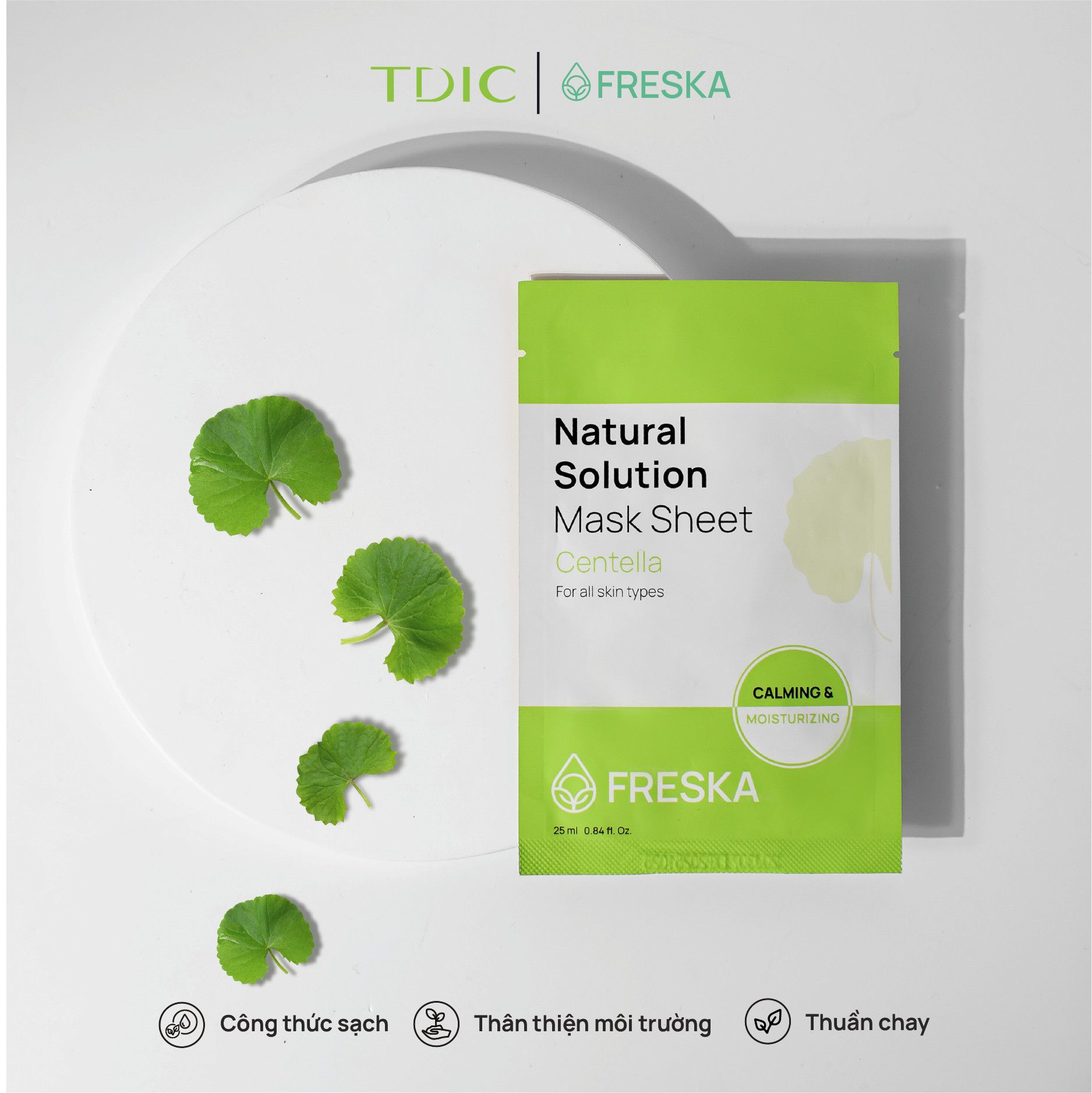  Freska Mặt nạ giấy Natural Solution Mask Sheet Centella 25ml 