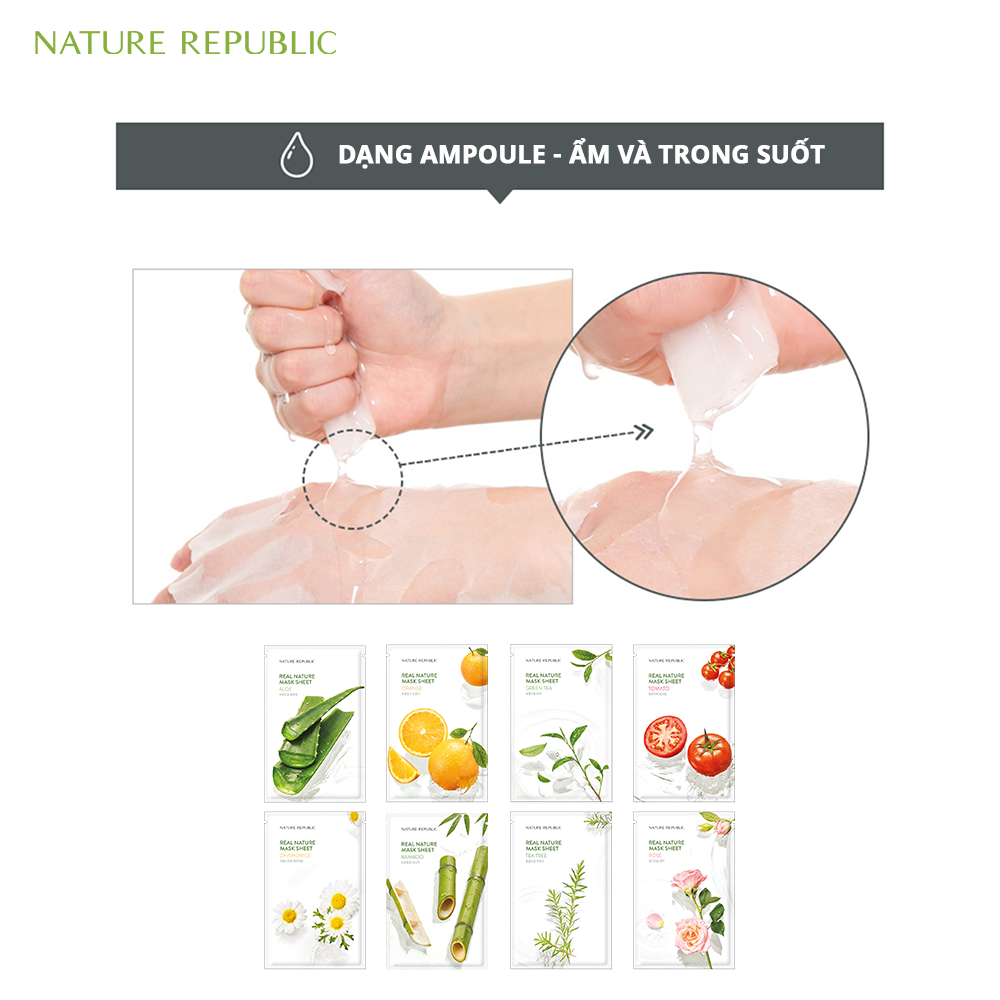  Nature Republic Mặt nạ giấy Real Nature Rose Mask Sheet 23ml 