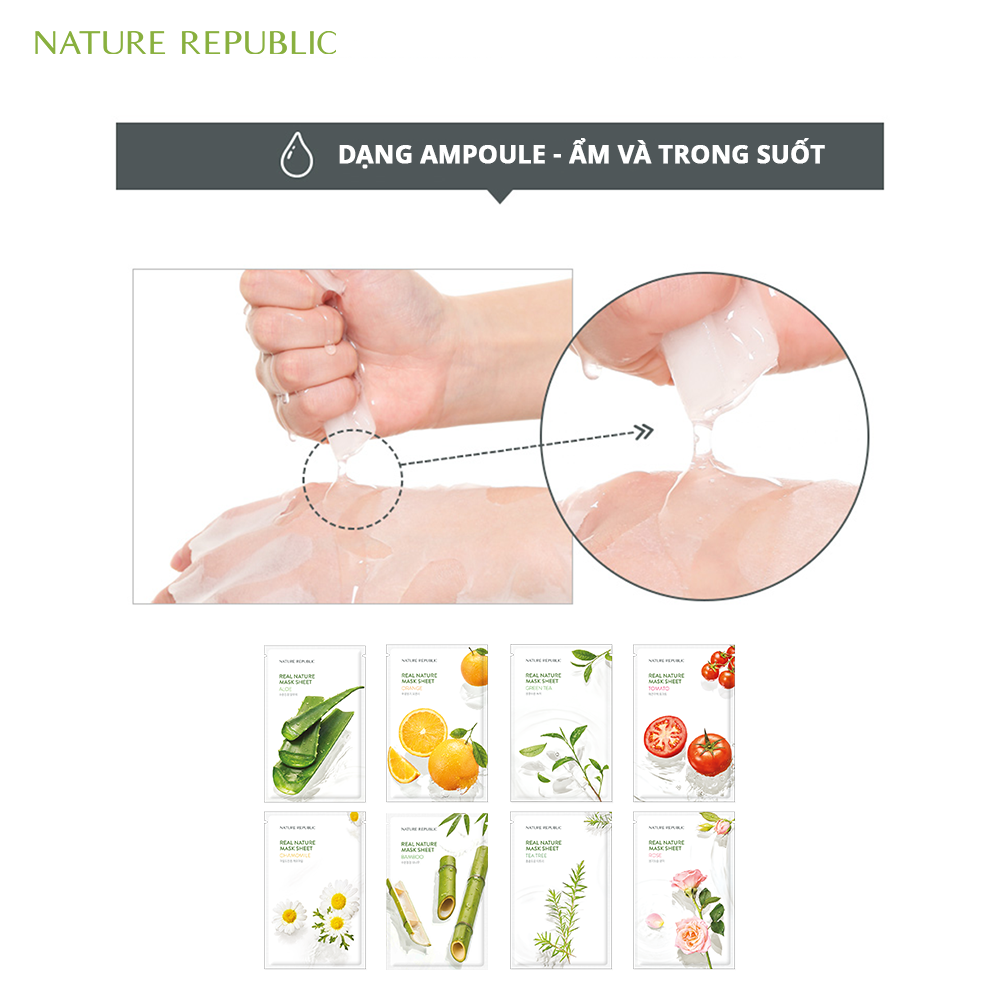  Nature Republic Mặt nạ giấy Real Nature Green Tea Mask Sheet 23ml 