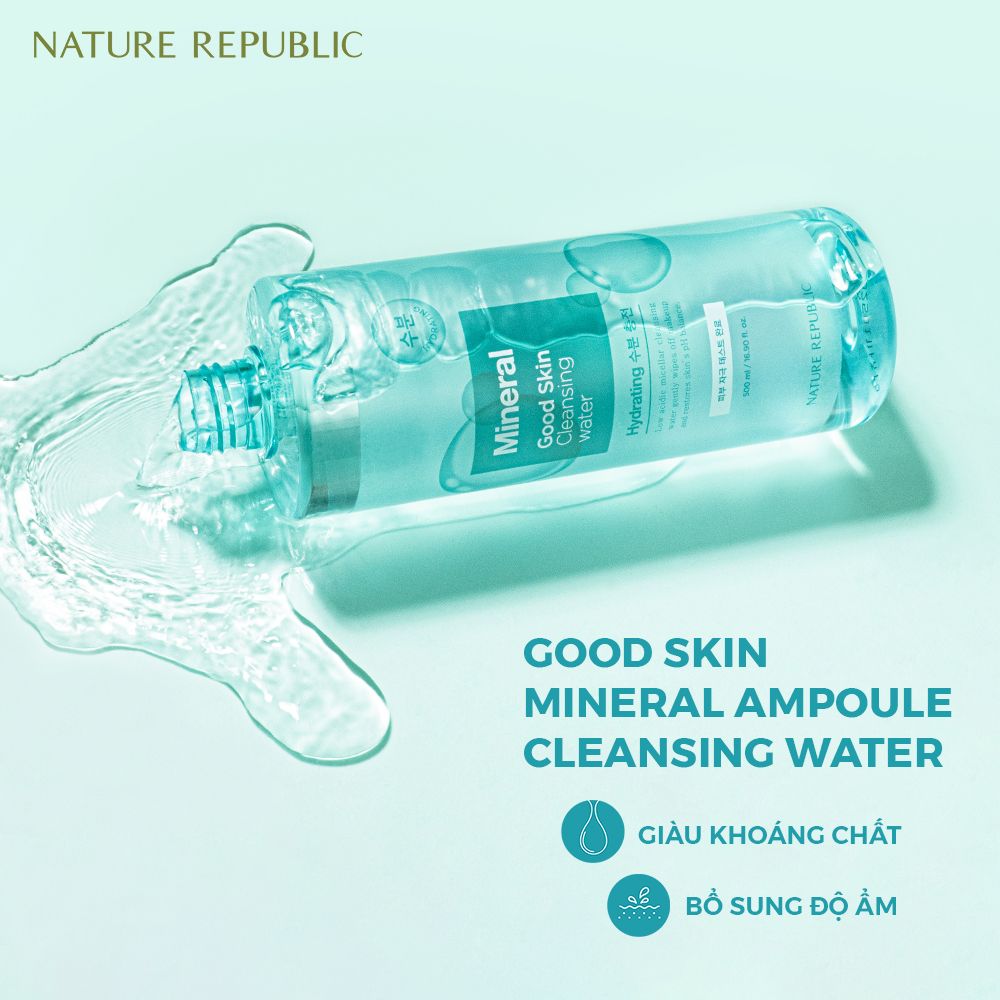  Nature Republic Nước tẩy trang Good Skin Mineral Ampoule Cleansing Water 500 ml 