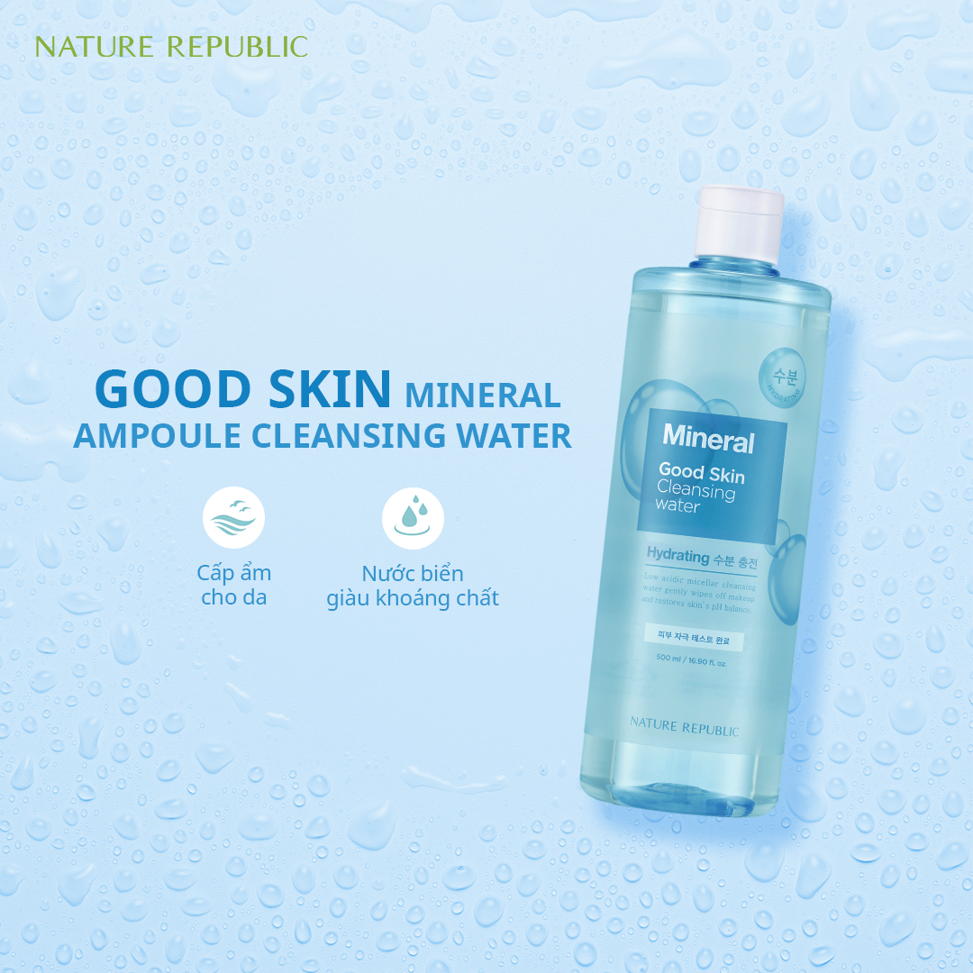  Nature Republic Nước tẩy trang Good Skin Mineral Ampoule Cleansing Water 500 ml 