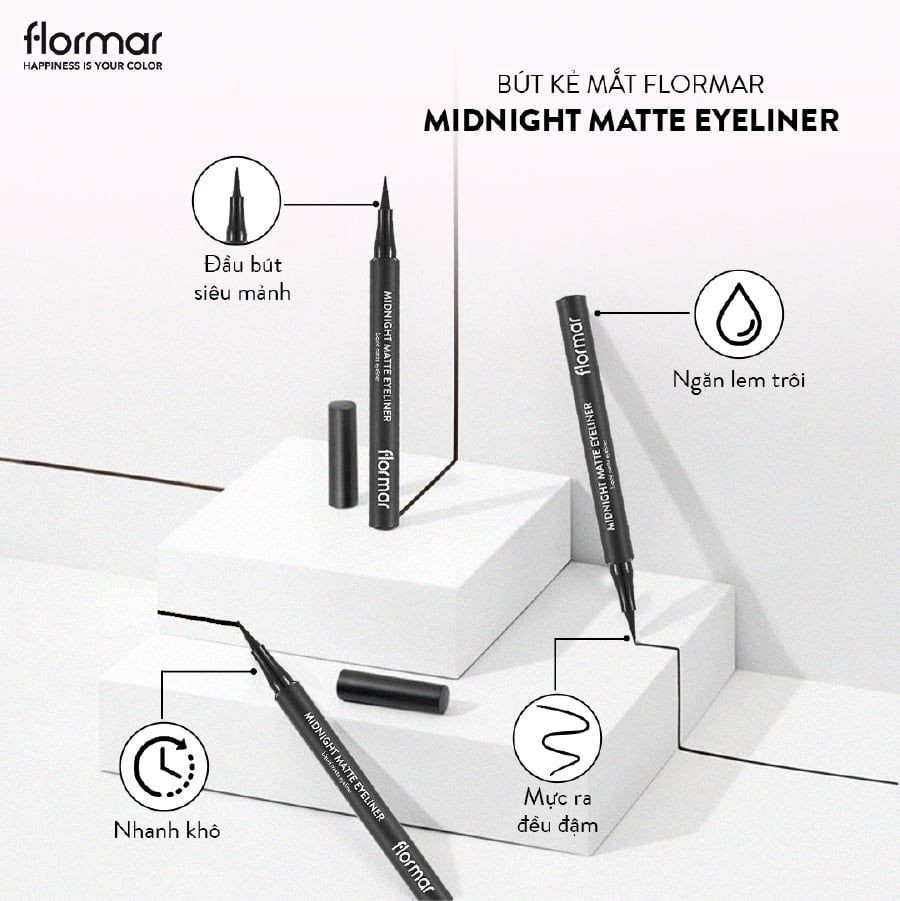  Flormar Bút kẻ mắt Midnight Matte Eyeliner #02 Brown 1ml 
