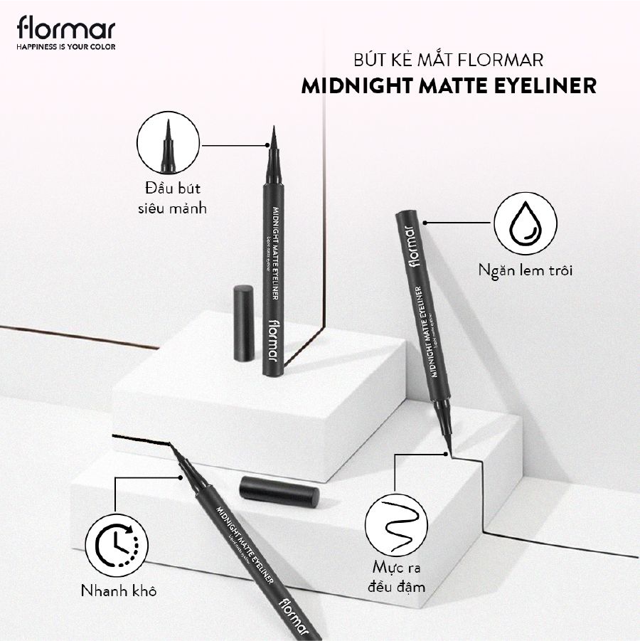  Flormar Bút kẻ mắt Midnight Matte Eyeliner #03 Dark Blue 1ml 