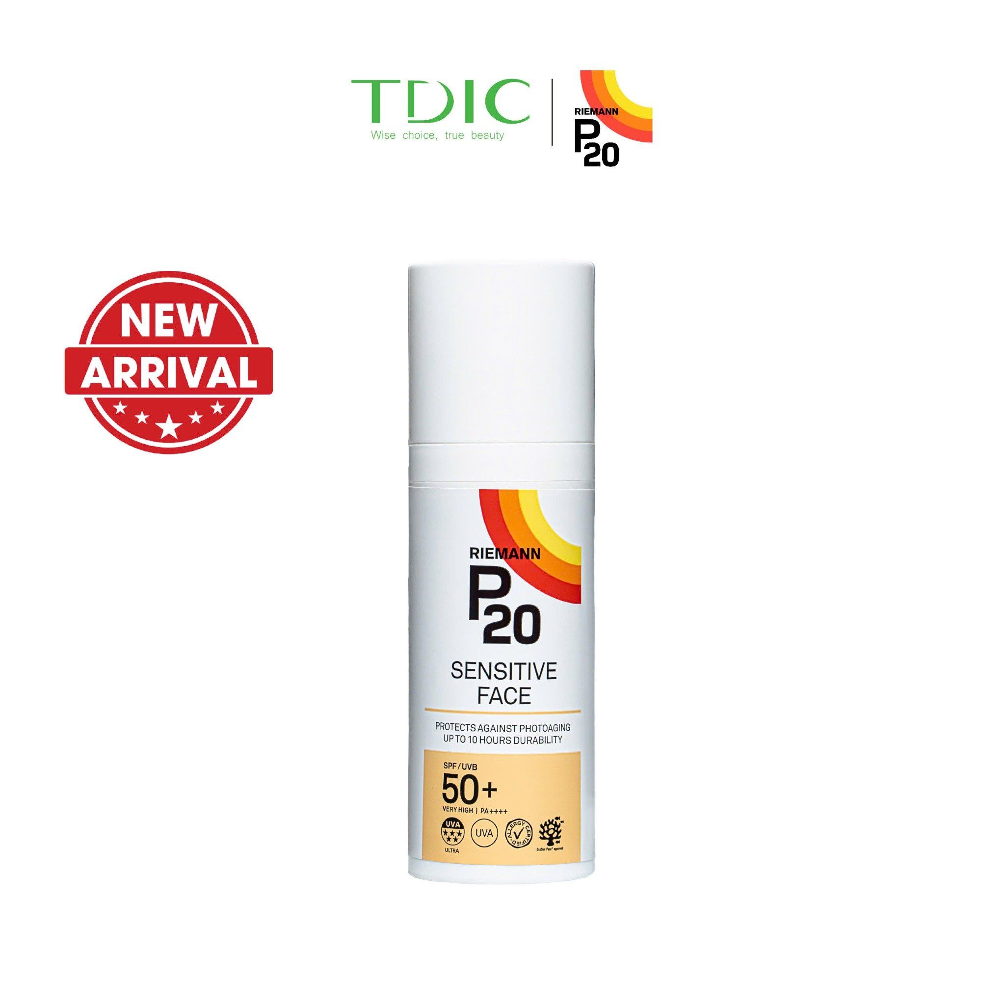  Kem chống nắng phổ rộng Riemann P20 Sensitive Face SPF 50+ PA ++++ dành cho da nhạy cảm 50g 