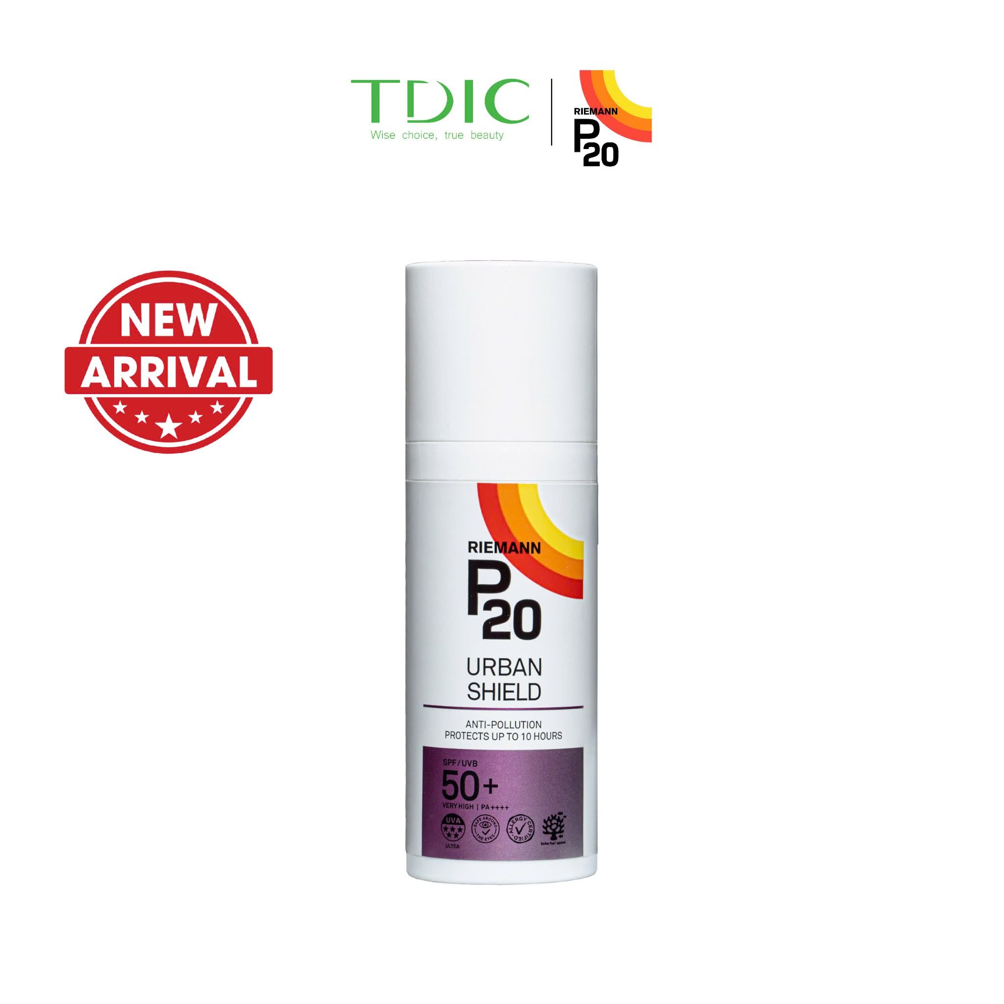  Kem chống nắng phổ rộng chống bụi mịn, ô nhiễm Riemann P20 Urban Shield SPF 50+ PA ++++ 50g 