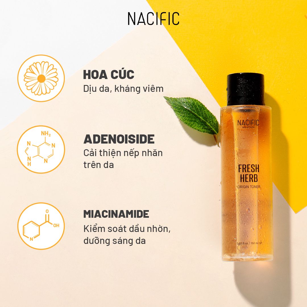  Nacific Nước hoa hồng Fresh Herb Origin Toner 150ml 