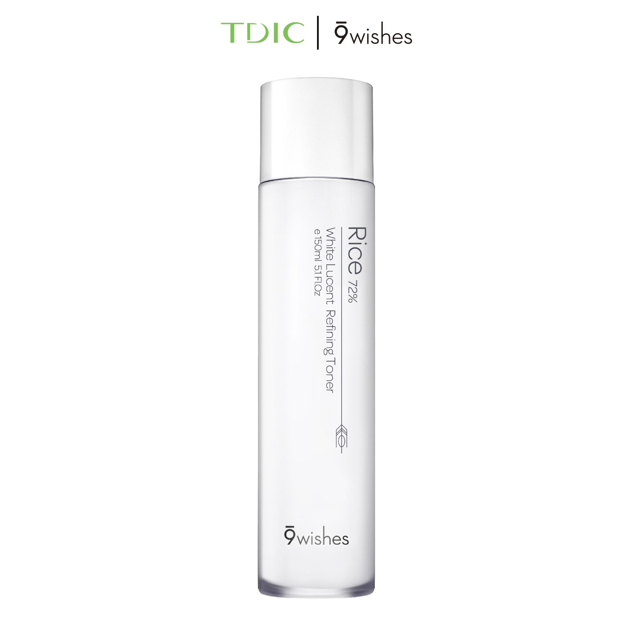  9 Wishes Nước hoa hồng Rice 72% White Lucent Refining Toner 150ml 