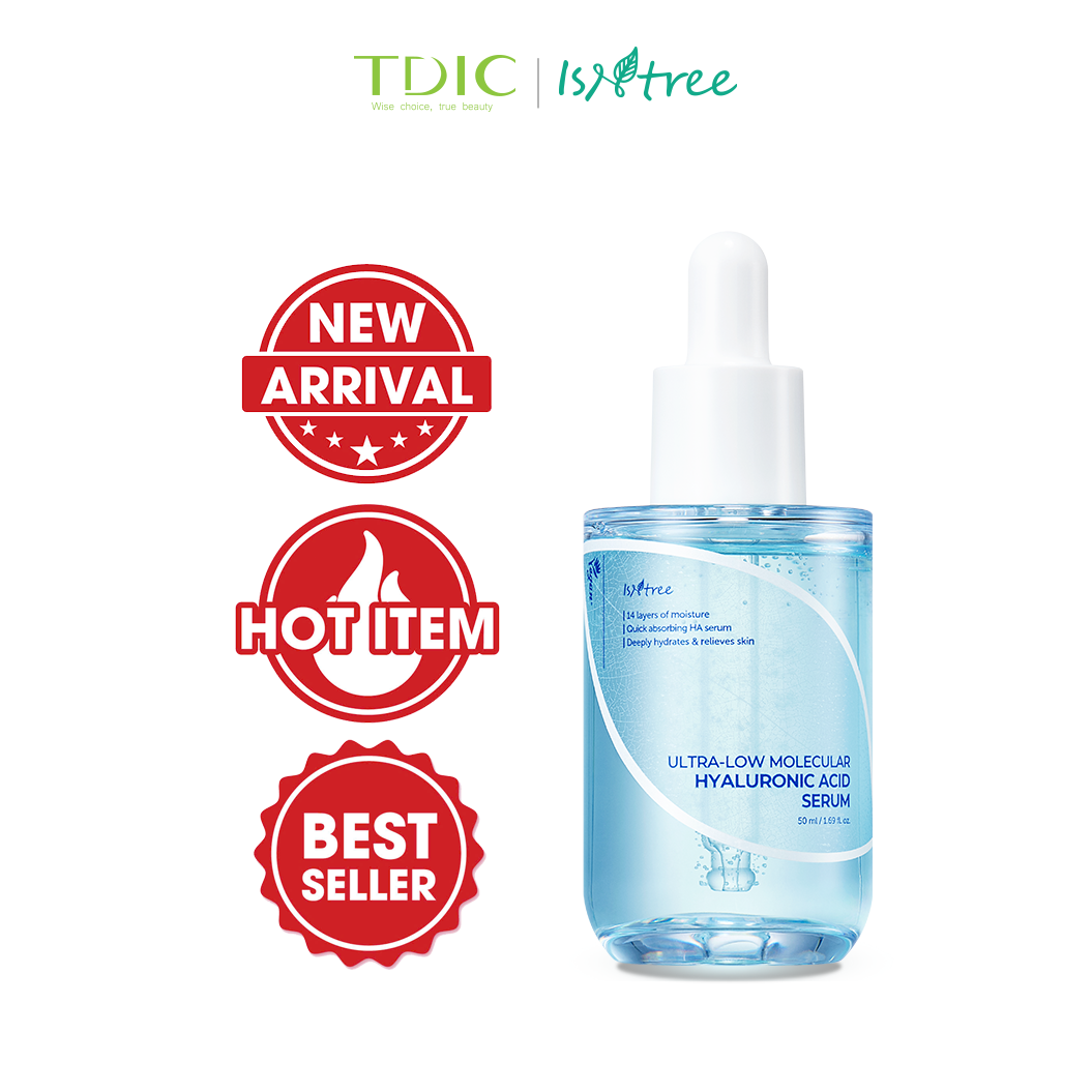  Tinh chất cấp nước chuyên sâu & căng bóng da Isntree Ultra-low Molecular Hyaluronic Acid Serum 50ml 