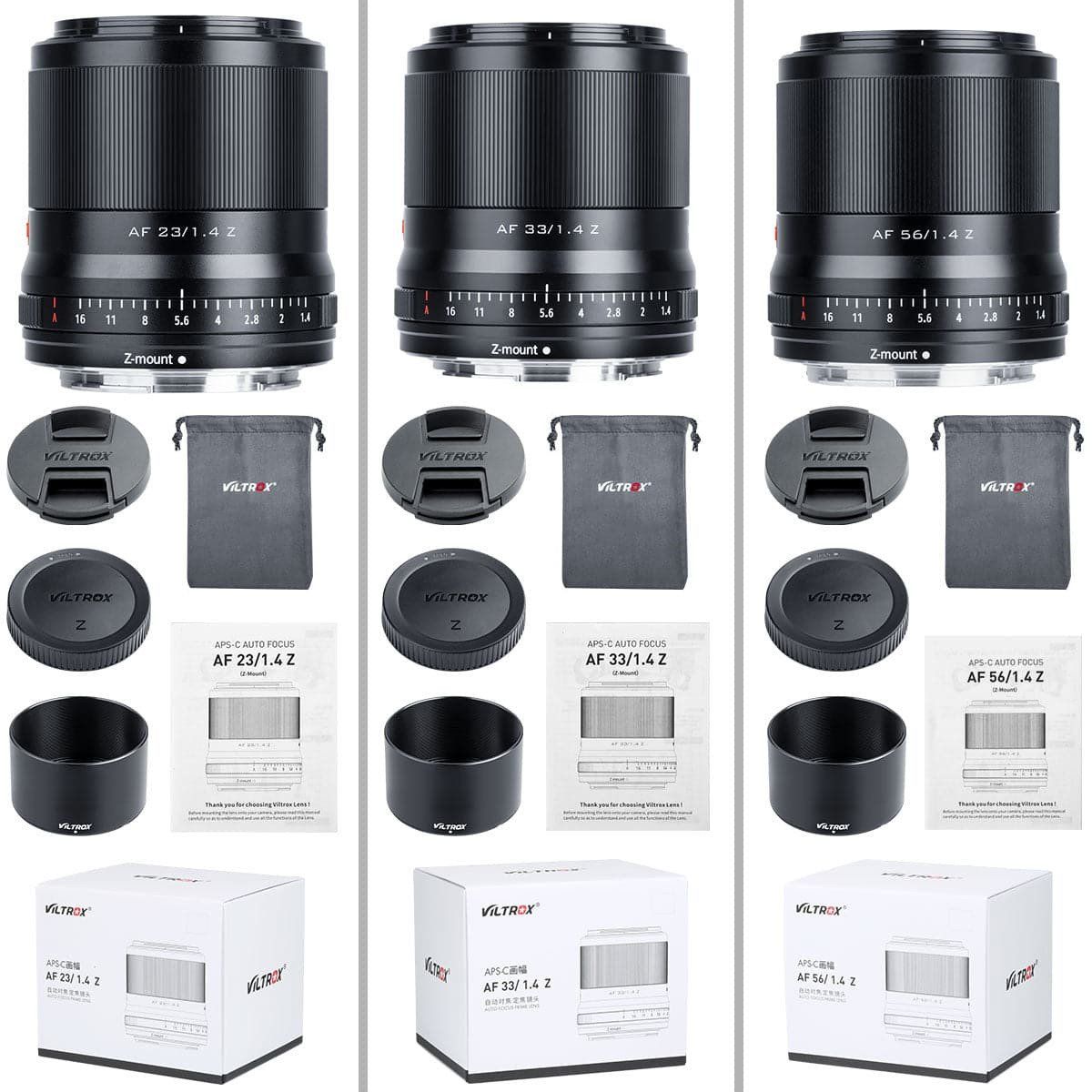  VILTROX AF 23/33/56mm F1.4 Z Lens for the Nikon Z-Mount Cameras 