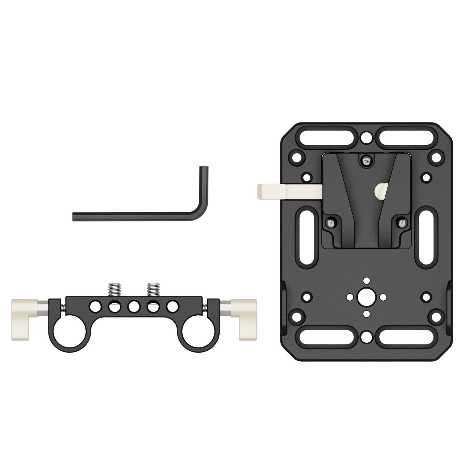  ZGCINE VR-Kit 1 V-Lock Mount Battery Plate with Dual 15mm Rod Clamp 