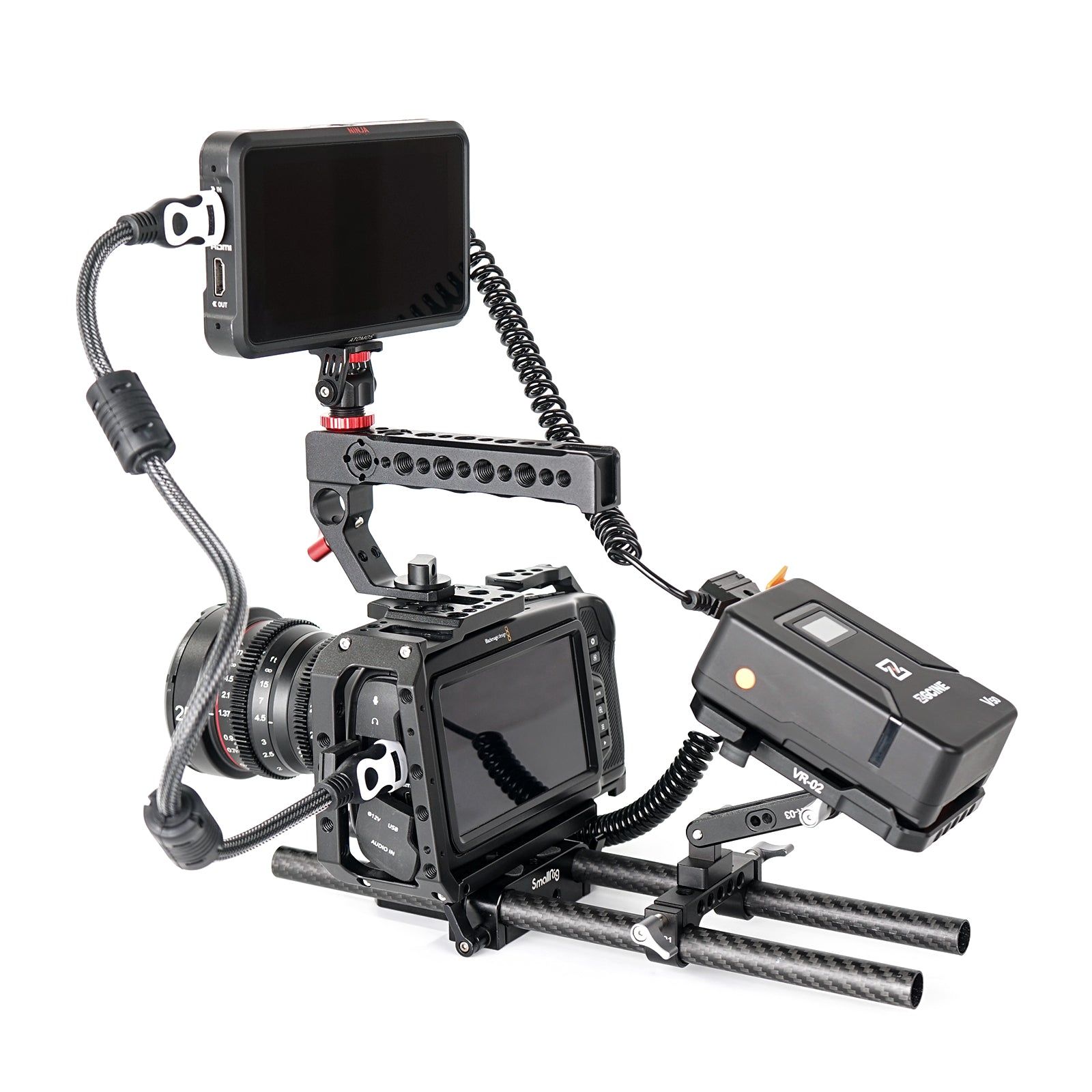  ZGCINE VR-Kit 1 V-Lock Mount Battery Plate with Dual 15mm Rod Clamp 