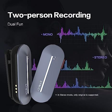  Synco P2SL / Micro Thu Âm Không Dây 2 Người Dùng cho iPhone jack Lightning (Màu Xanh) 