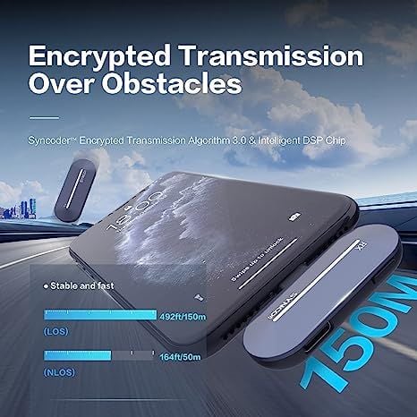  Synco P2SL / Micro Thu Âm Không Dây 2 Người Dùng cho iPhone jack Lightning (Màu Xanh) 