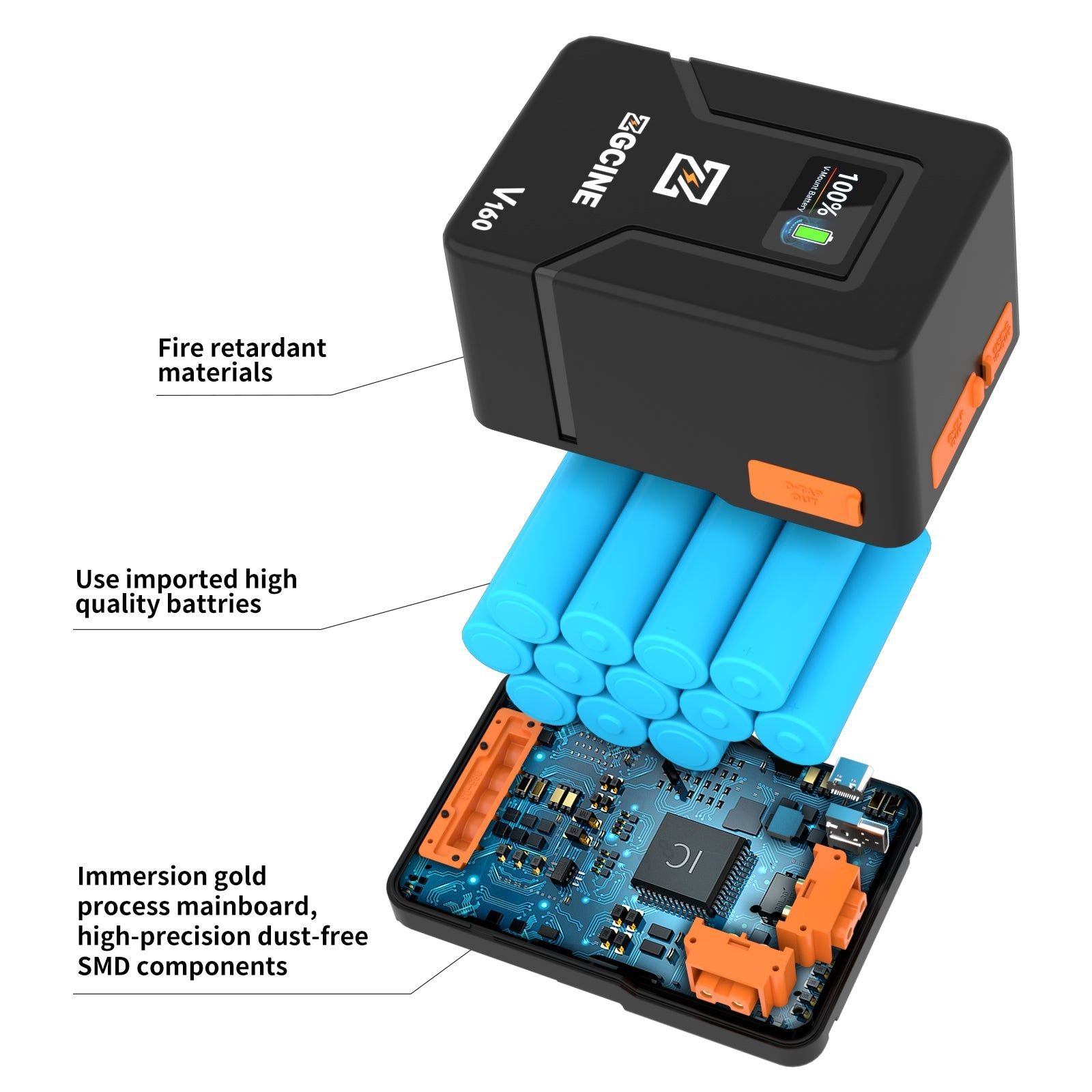  ZG-V160 V-MOUNT BATTERY - Pin ZGCINE V160 