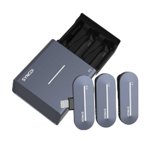  Synco P2SL / Micro Thu Âm Không Dây 2 Người Dùng cho iPhone jack Lightning (Màu Xanh) 