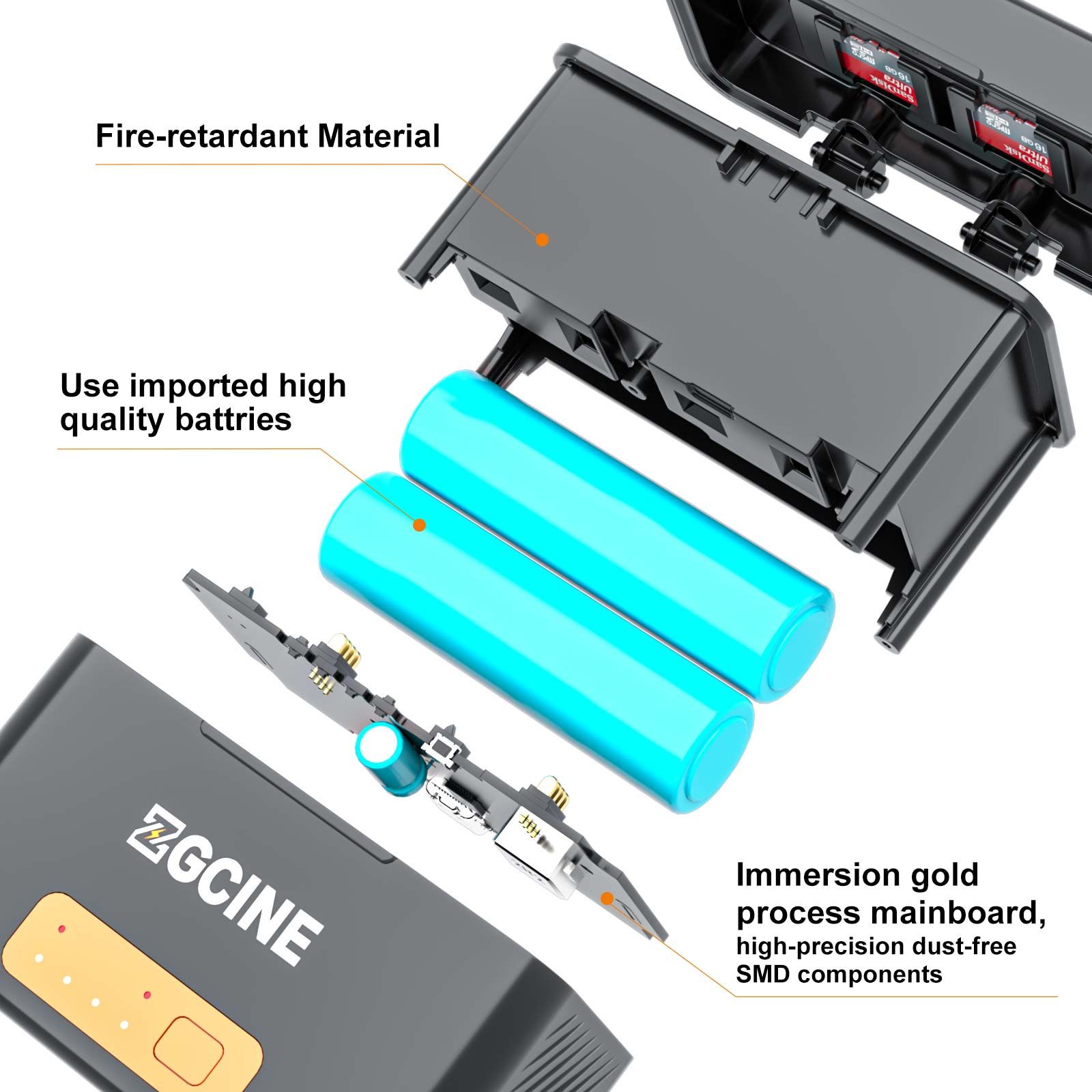  ZGCINE Charging Case for Sony NP-BX1 battery with 2 Charging Slots 