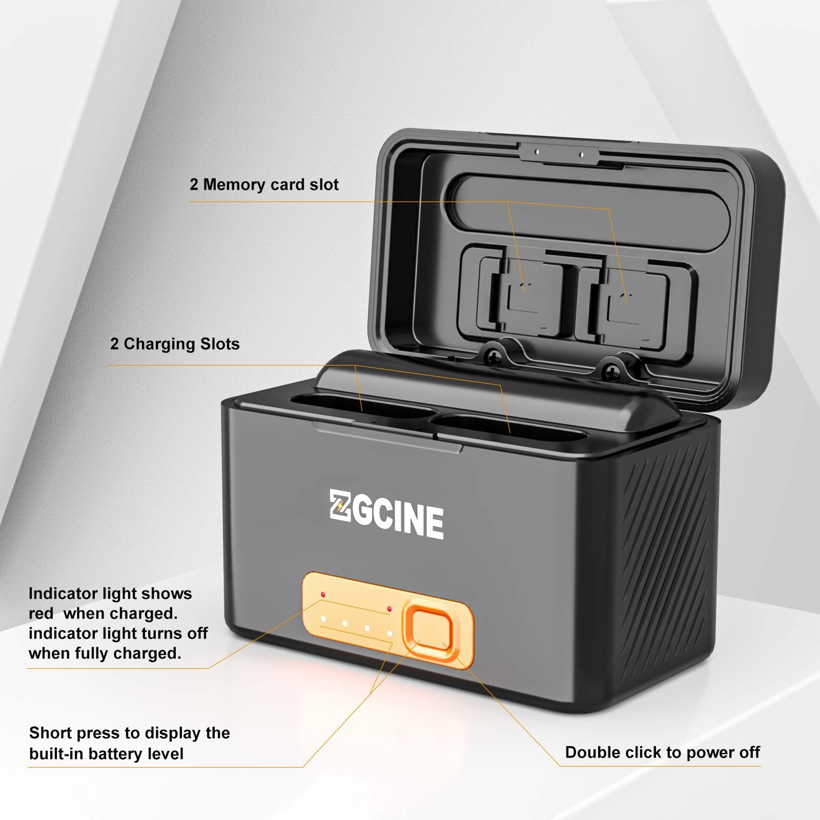  ZGCINE Charging Case for Sony NP-BX1 battery with 2 Charging Slots 