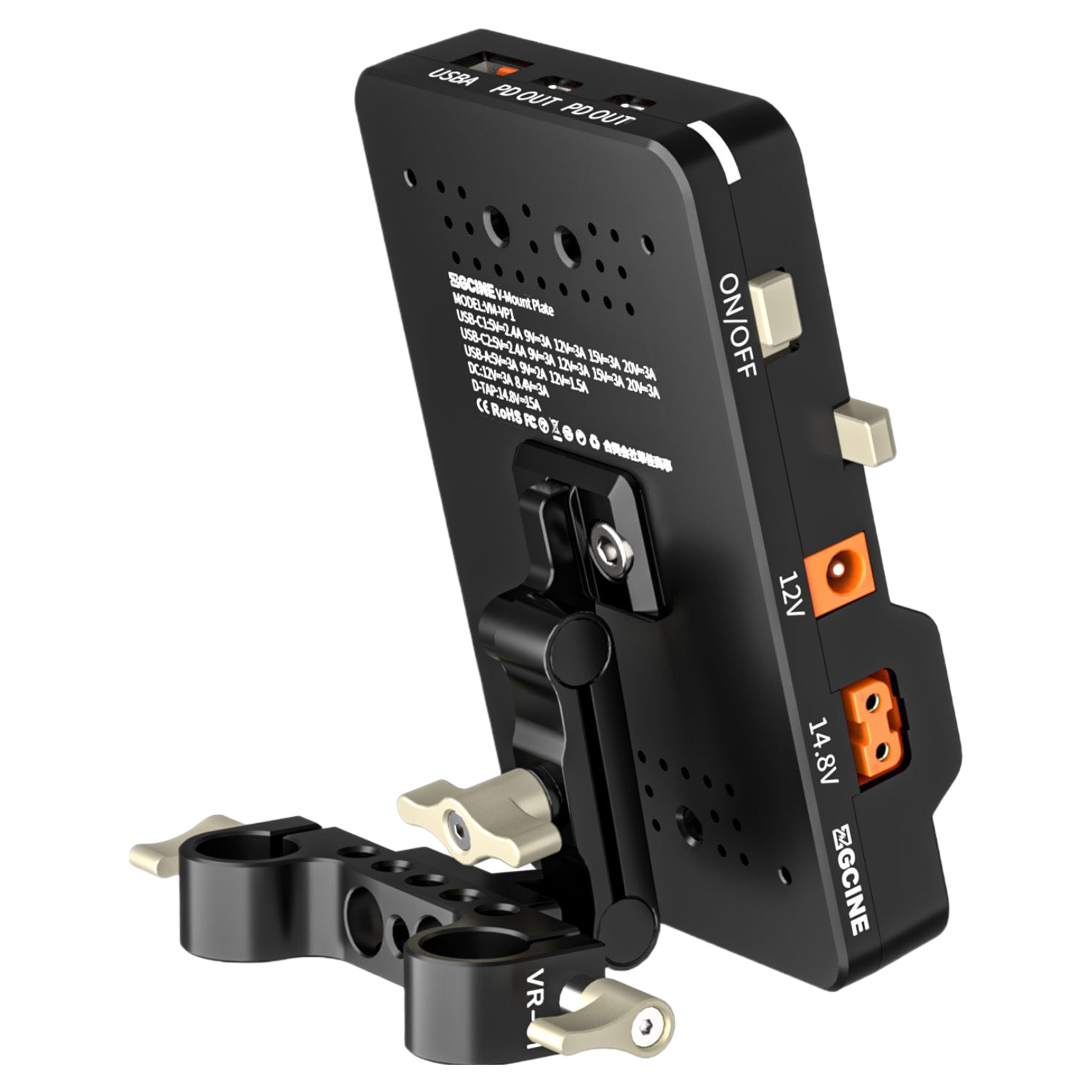  VM-VP1 Kit3 V Mount Battery Plate with Adjustable Arm - Tấm Gắn Pin ZGCINE 