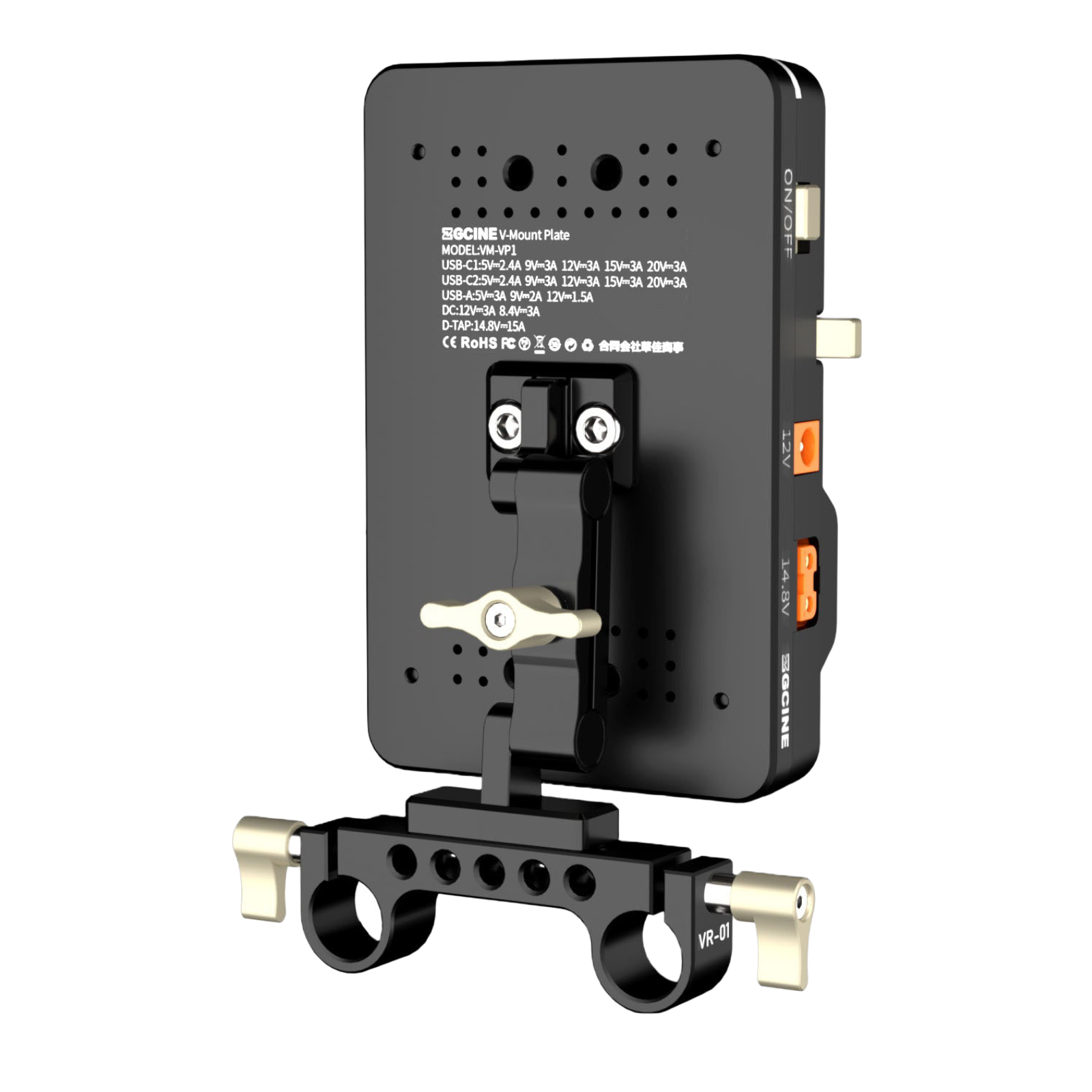  VM-VP1 Kit3 V Mount Battery Plate with Adjustable Arm - Tấm Gắn Pin ZGCINE 