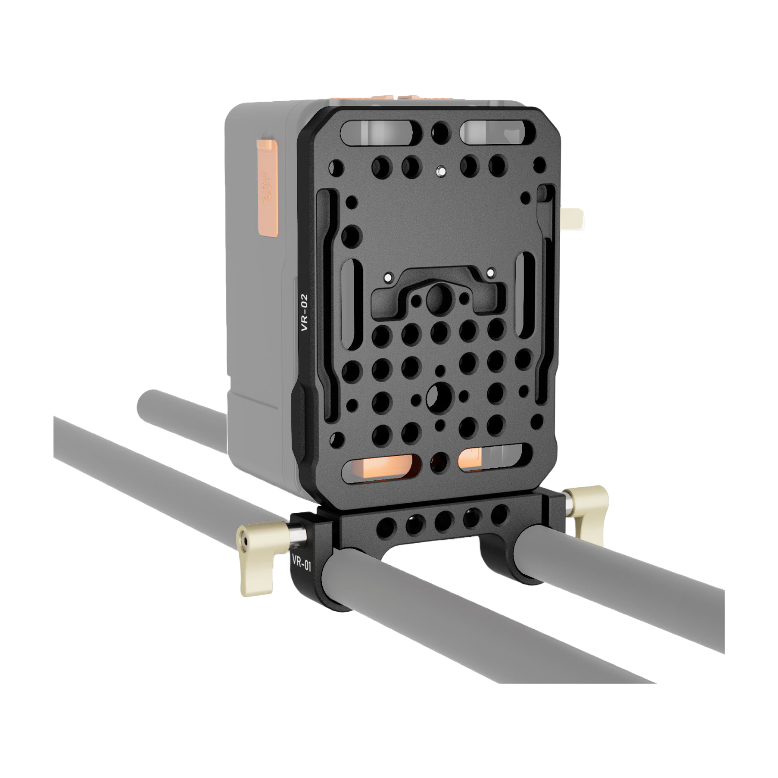  ZGCINE VR-Kit 1 V-Lock Mount Battery Plate with Dual 15mm Rod Clamp 