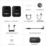  Synco WAir-G2-A1 / Hệ thống micrô không dây kỹ thuật số siêu nhỏ gọn dành cho máy ảnh Mirrorless/DSLR (2,4 GHz) 