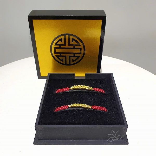 CẶP VÒNG TAY CHARM RỒNG KIM TIỀN VÀNG 24K– SEN BẠC