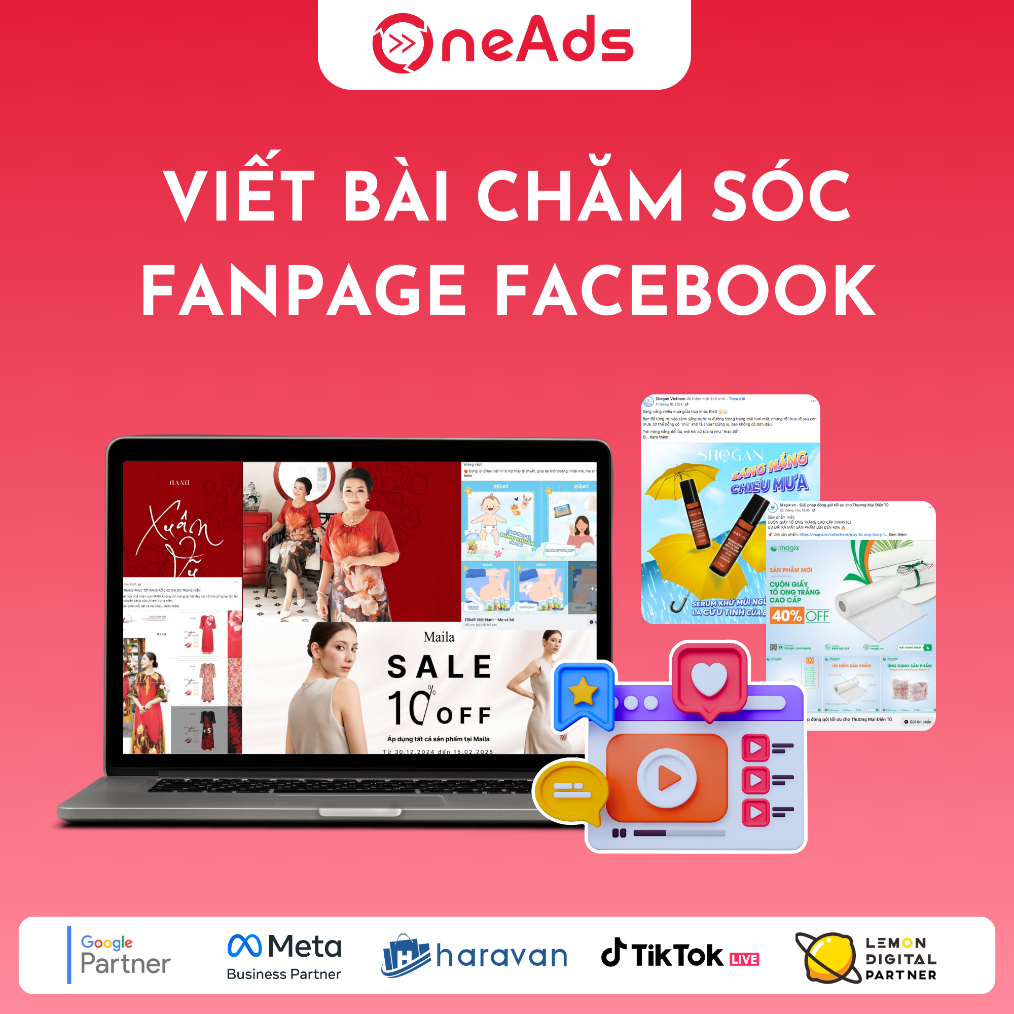  Dịch vụ viết bài chăm sóc Fanpage Facebook 