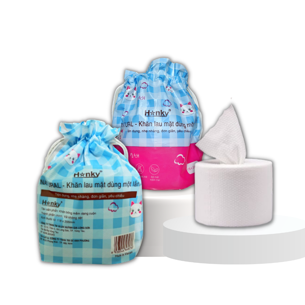  Khăn khô đa năng Hanky ,khăn mặt dùng 1 lần lau khô lau ướt,100% cotton. 