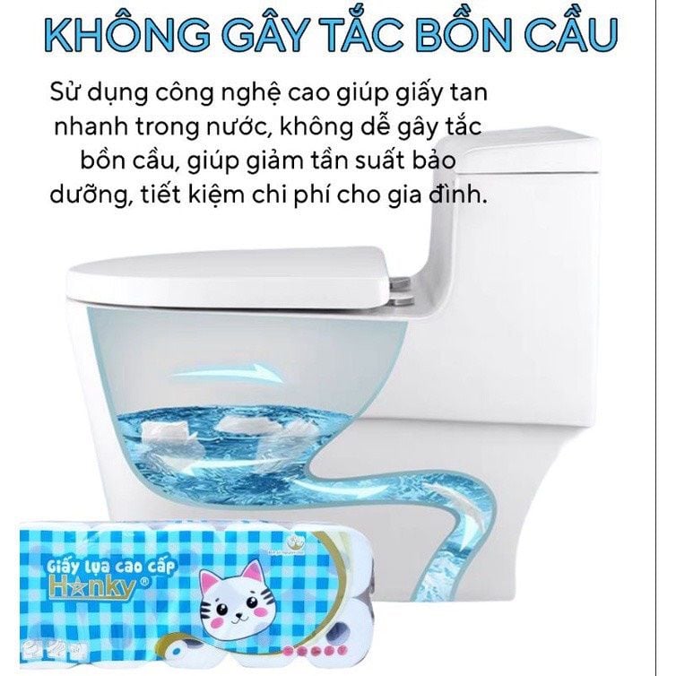  Giấy vệ sinh cuộn cao cấp HANKY 4 lớp siêu dai mềm mai,nguyên liệu nhập khẩu ,tiết kiệm hơn,có lõi và không lõi... 