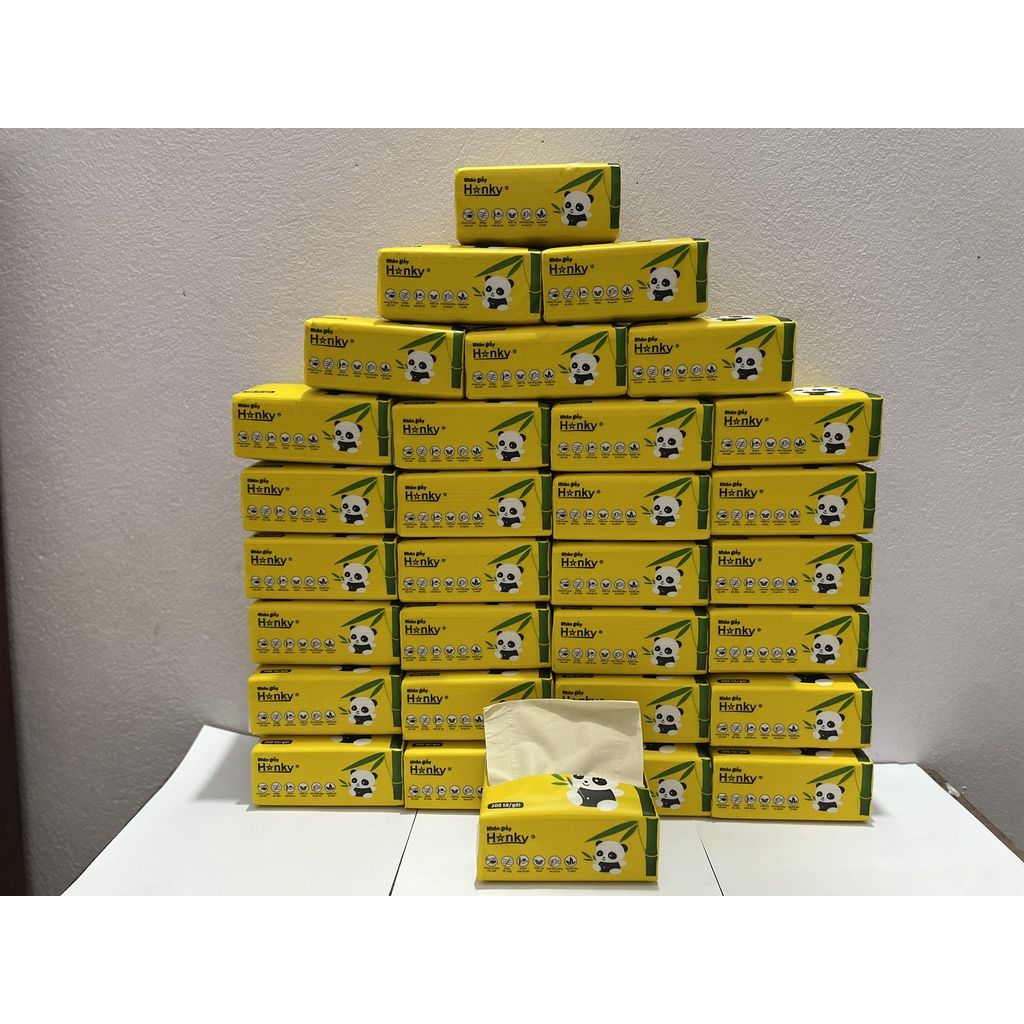  Giấy ăn gấu trúc hanky thùng 30 gói 4 lớp nguyên liệu tre trúc ,giấy dai mềm mại ,siêu dai,sử dụng đa năng. 