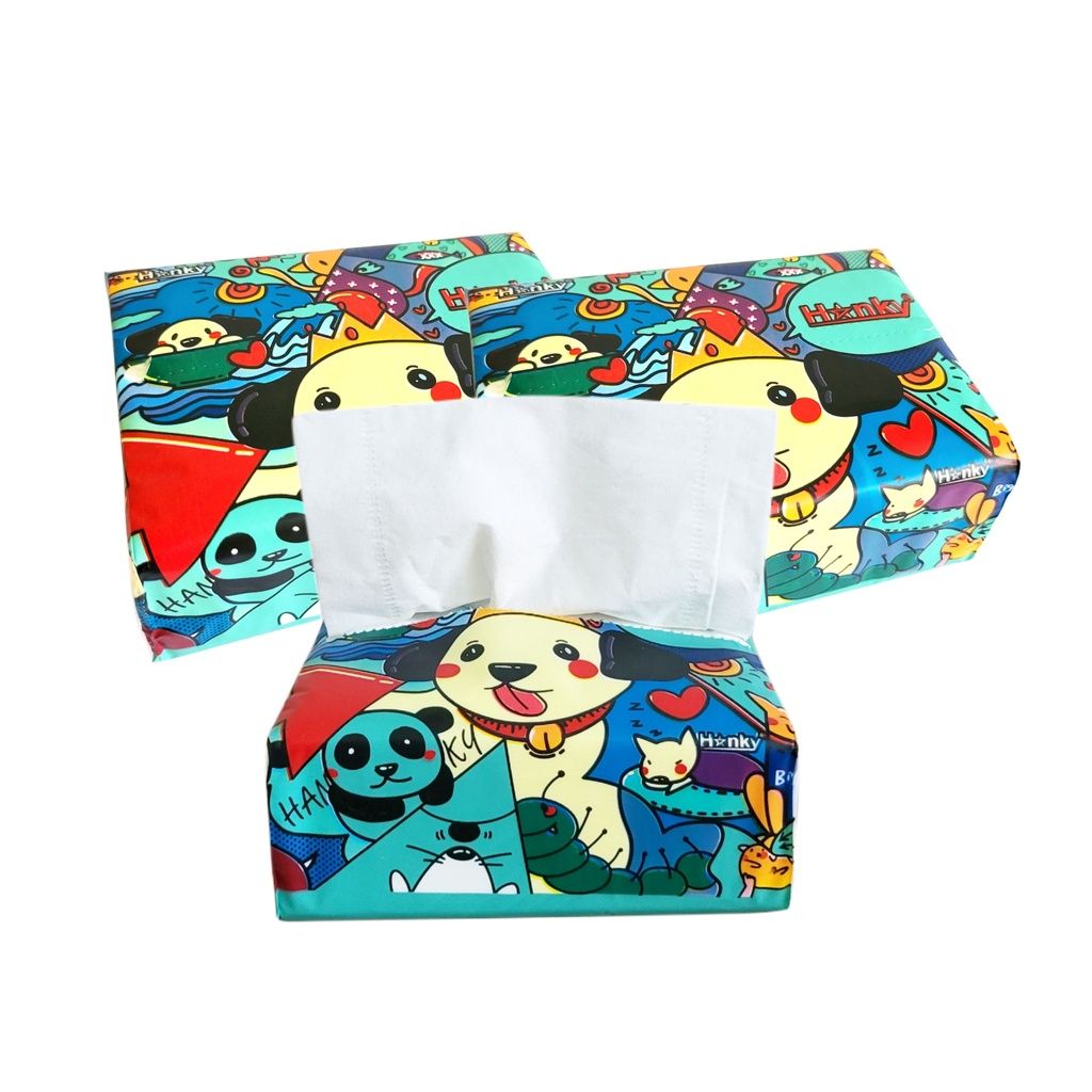  Giấy Ăn Gấu Trúc Hanky thùng 30 gói 4 lớp chính hãng cao cấp. 