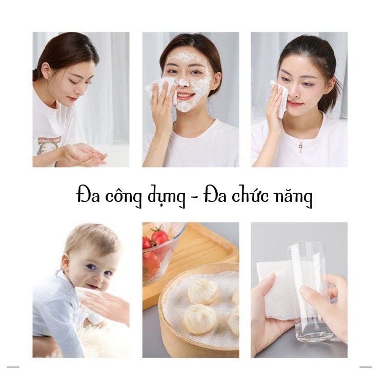  Khăn khô đa năng HanKy dạng cuộn 40 tờ dùng lau khô lau ướt. 