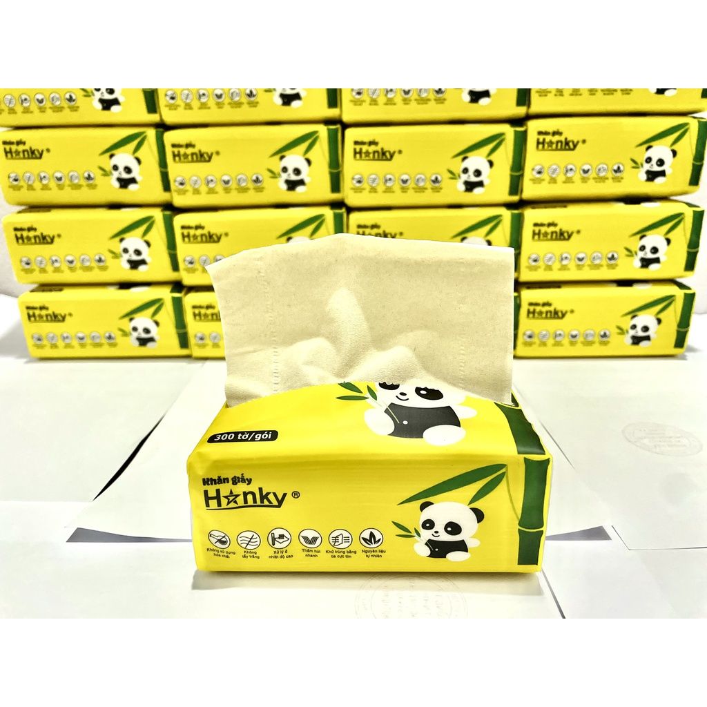  Giấy ăn gấu trúc hanky thùng 30 gói 4 lớp nguyên liệu tre trúc ,giấy dai mềm mại ,siêu dai,sử dụng đa năng. 
