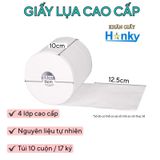  Giấy vệ sinh cuộn cao cấp HANKY 4 lớp siêu dai mềm mai,nguyên liệu nhập khẩu ,tiết kiệm hơn,có lõi và không lõi... 