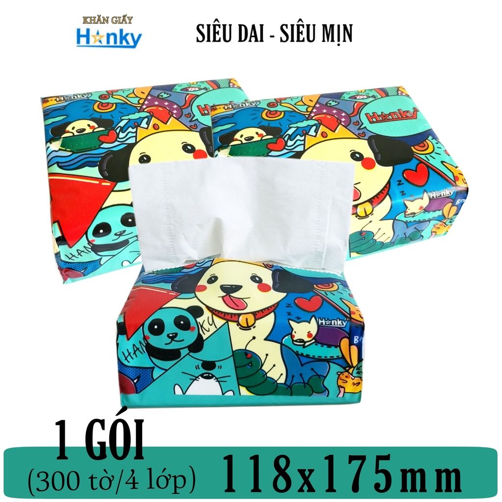  Giấy Ăn Gấu Trúc Hanky thùng 30 gói 4 lớp chính hãng cao cấp. 