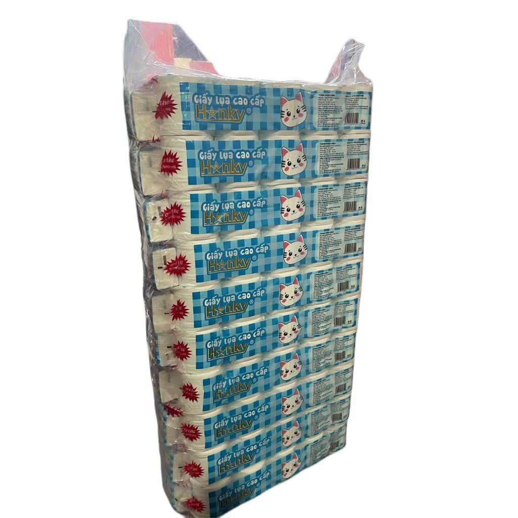  Giấy vệ sinh cuộn cao cấp HANKY 4 lớp siêu dai mềm mai,nguyên liệu nhập khẩu ,tiết kiệm hơn,có lõi và không lõi... 