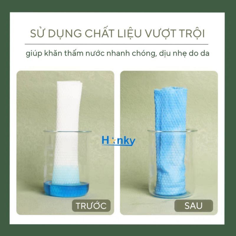  Khăn mặt khô HanKy đa năng dạng rút lau khô lau ướt,gói 50 tờ. 