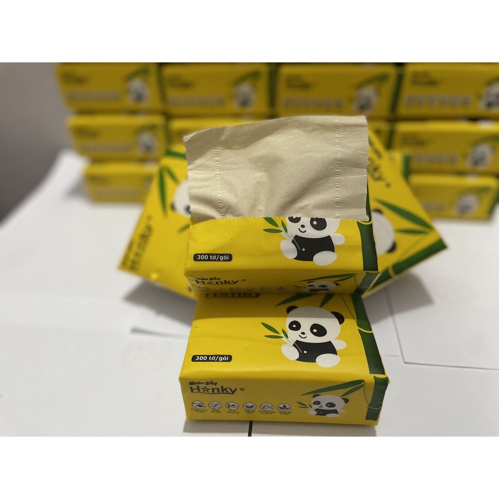  Giấy ăn gấu trúc hanky thùng 30 gói 4 lớp nguyên liệu tre trúc ,giấy dai mềm mại ,siêu dai,sử dụng đa năng. 