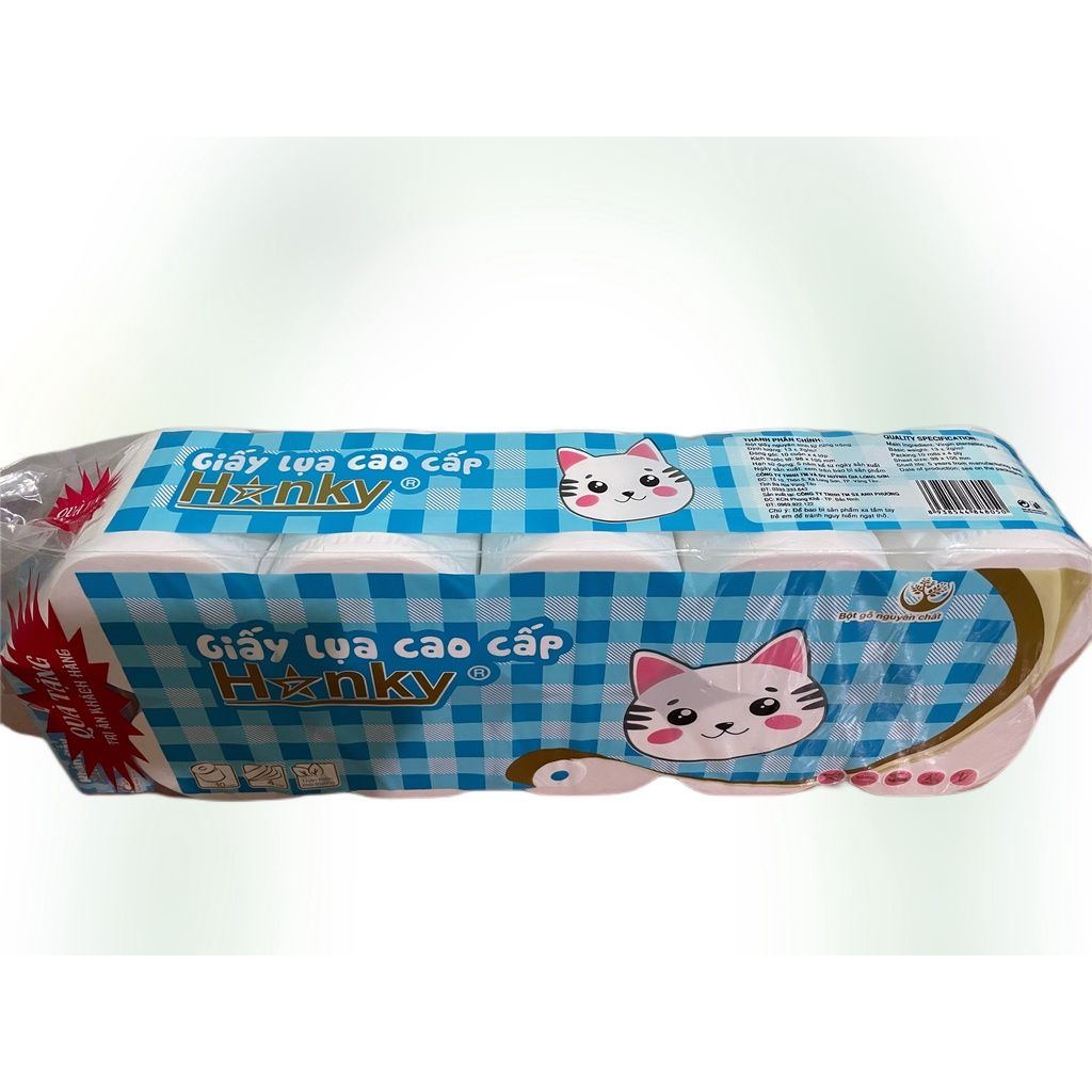  Giấy vệ sinh cuộn cao cấp HANKY 4 lớp siêu dai mềm mai,nguyên liệu nhập khẩu ,tiết kiệm hơn,có lõi và không lõi... 
