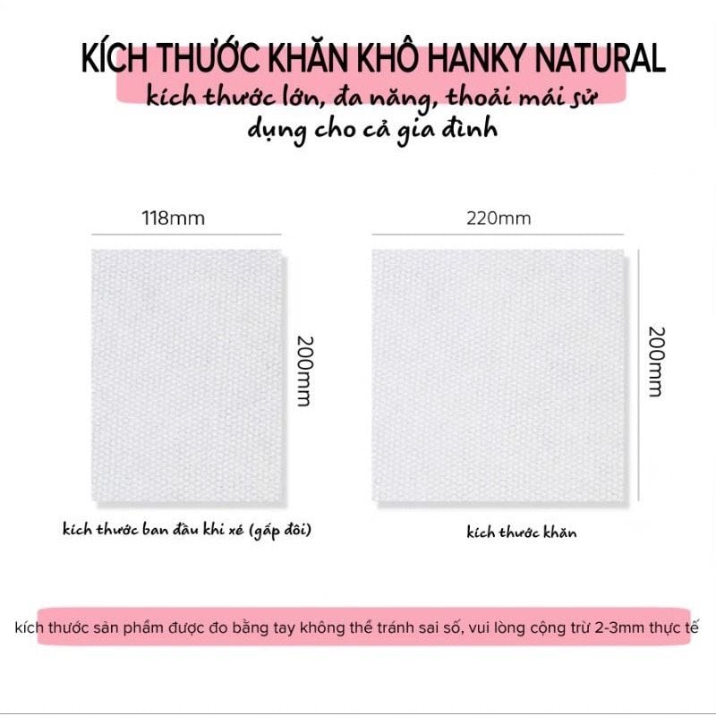  Khăn khô đa năng Hanky ,khăn mặt dùng 1 lần lau khô lau ướt,100% cotton. 