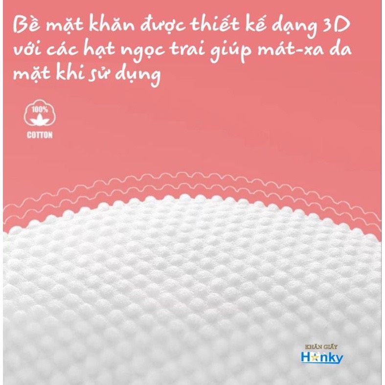  Khăn khô đa năng Hanky ,khăn mặt dùng 1 lần lau khô lau ướt,100% cotton. 